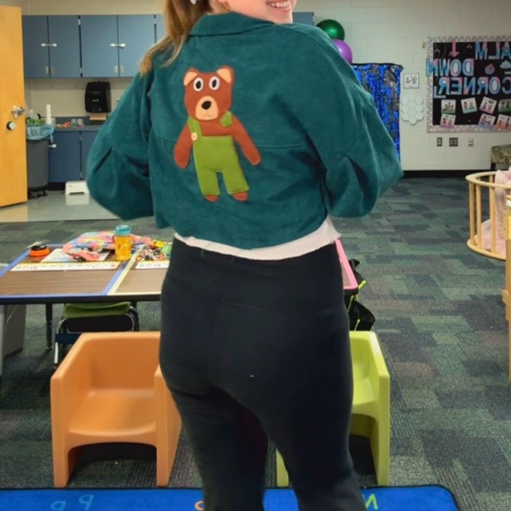 Adult Green Corduroy Bear Jacket